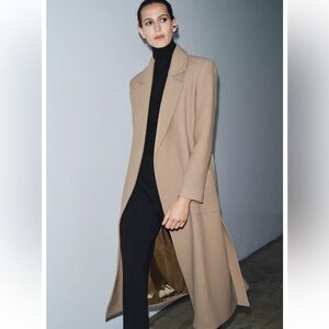 Limited edition Zara WOOL Tan Long Coat! Nwt.